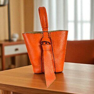 Aida Orange Women’s Designer Handbag – Italian Leather Luxury Purse
